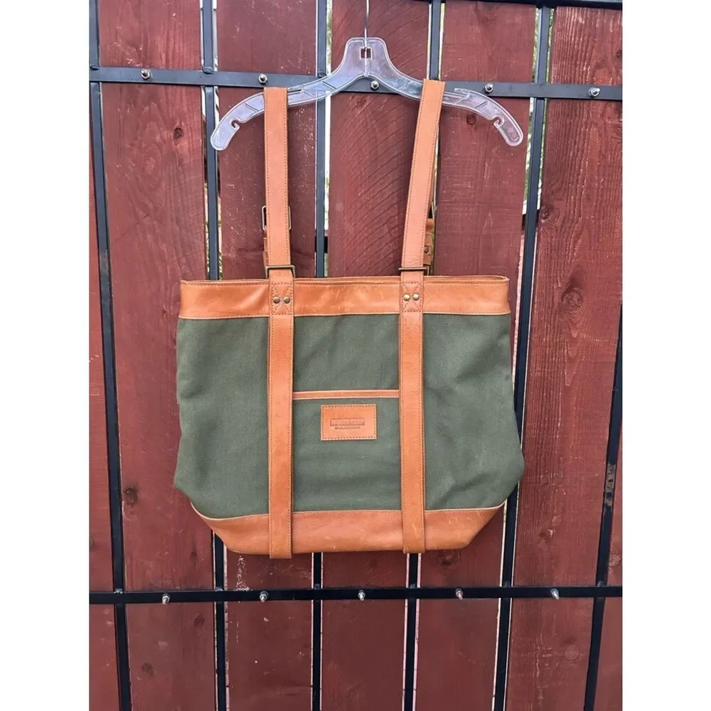 Parker Clay Rincon Backpack/ Tote- Leather/Canvas